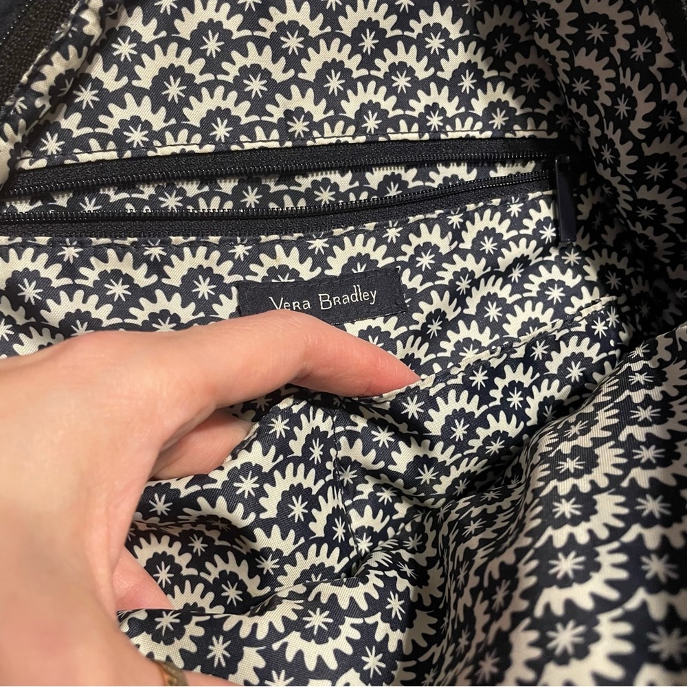 Vera Bradley Quilted Navy Velvet Backpack - Picture 8 of 13